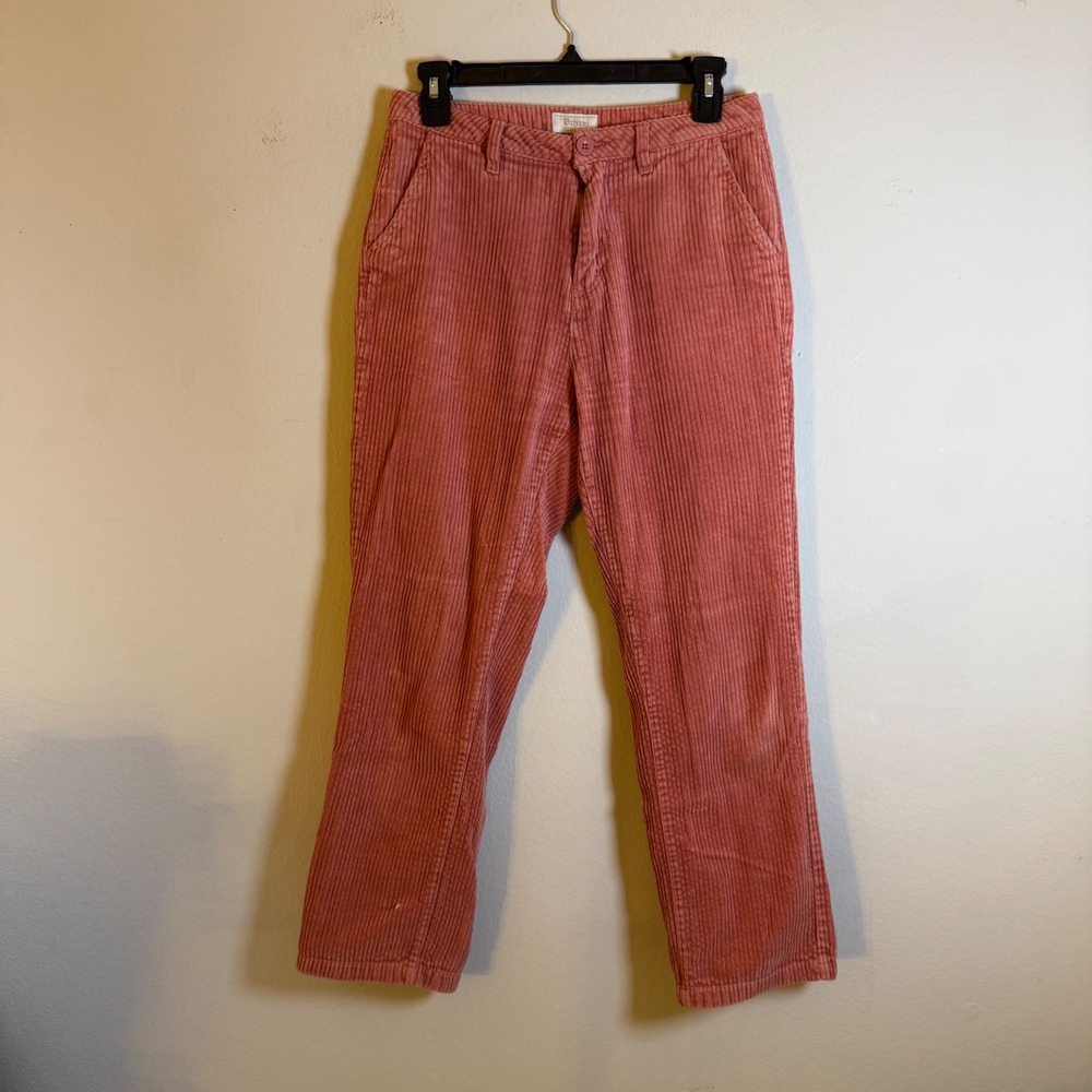 Brixton Women Rose Pink Corduroy Straight Leg‎ Pants Size 26 Wide Wale Cotton